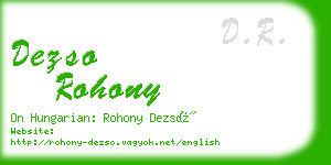 dezso rohony business card